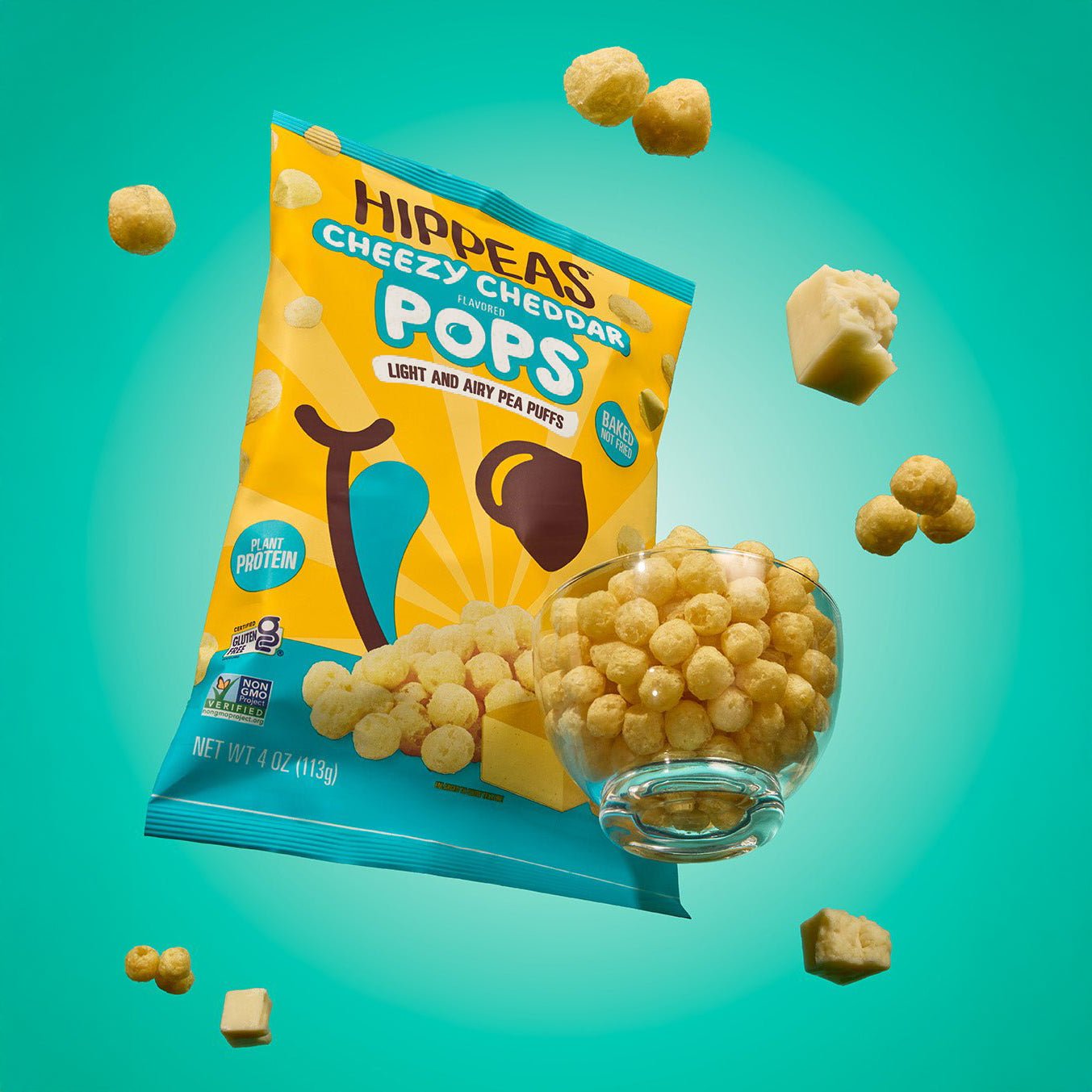 Cheezy Cheddar Pops - Puffs | HIPPEAS