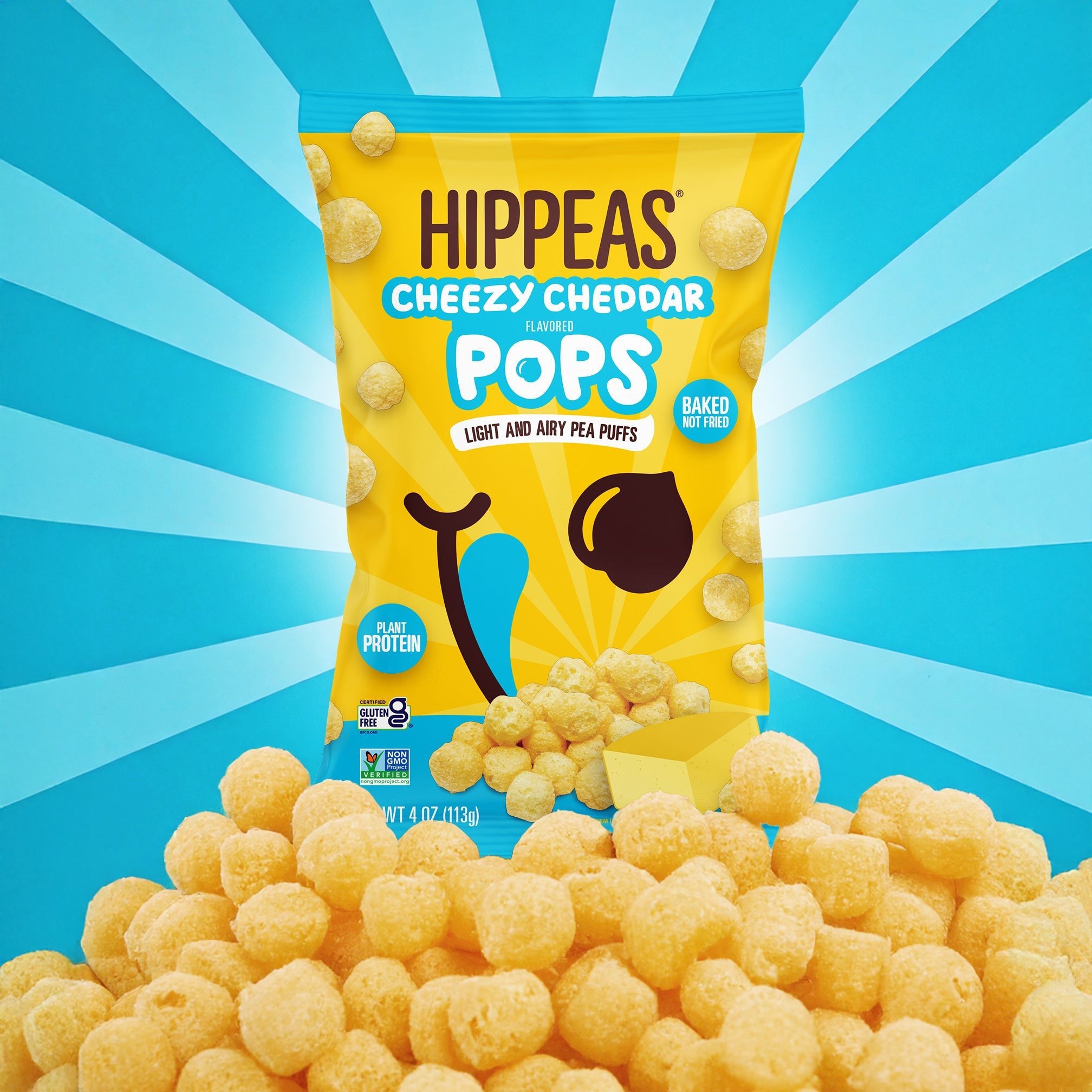 Cheezy Cheddar Pops - Puffs | HIPPEAS