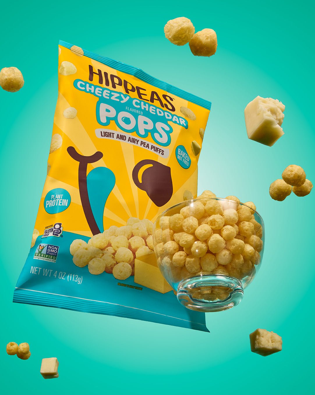 Cheezy Cheddar Pops - Puffs | HIPPEAS
