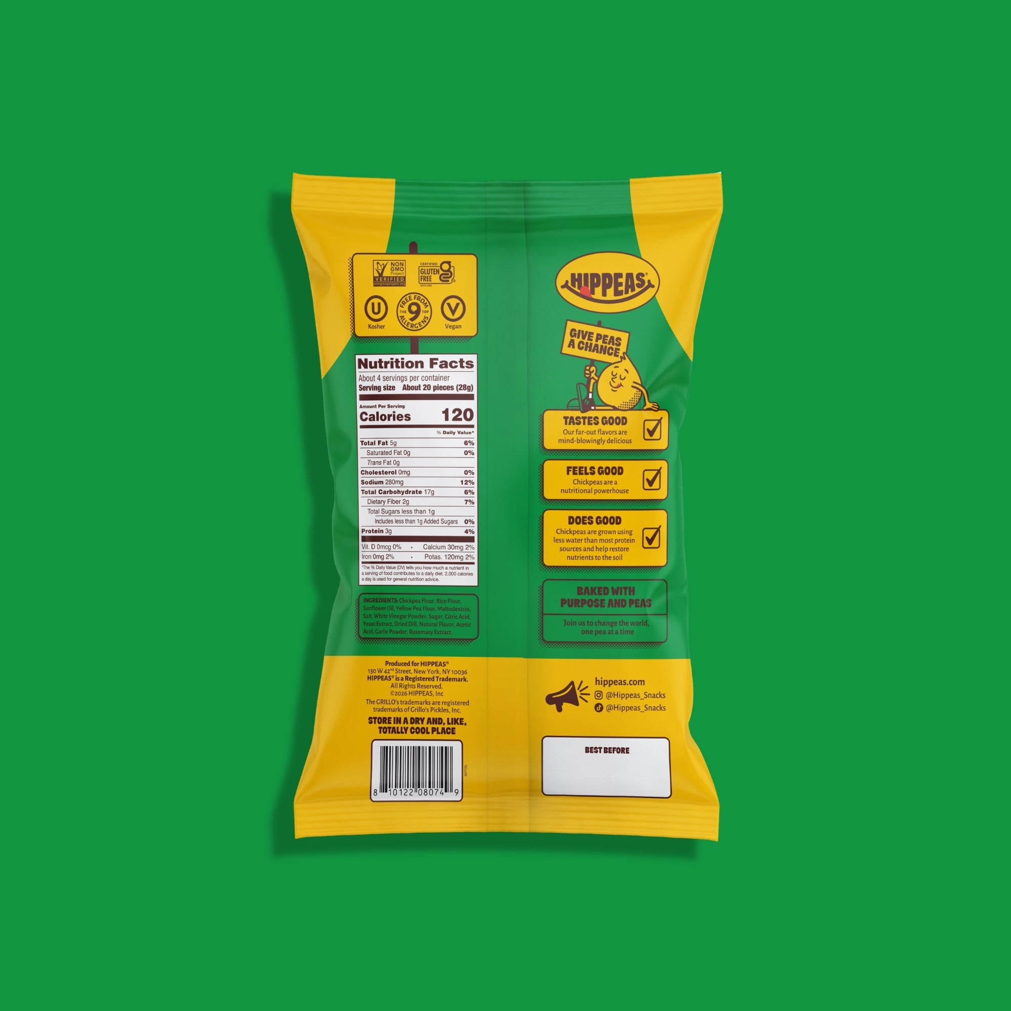 Grillo's Dill Pickle Puffs - Puffs | HIPPEAS