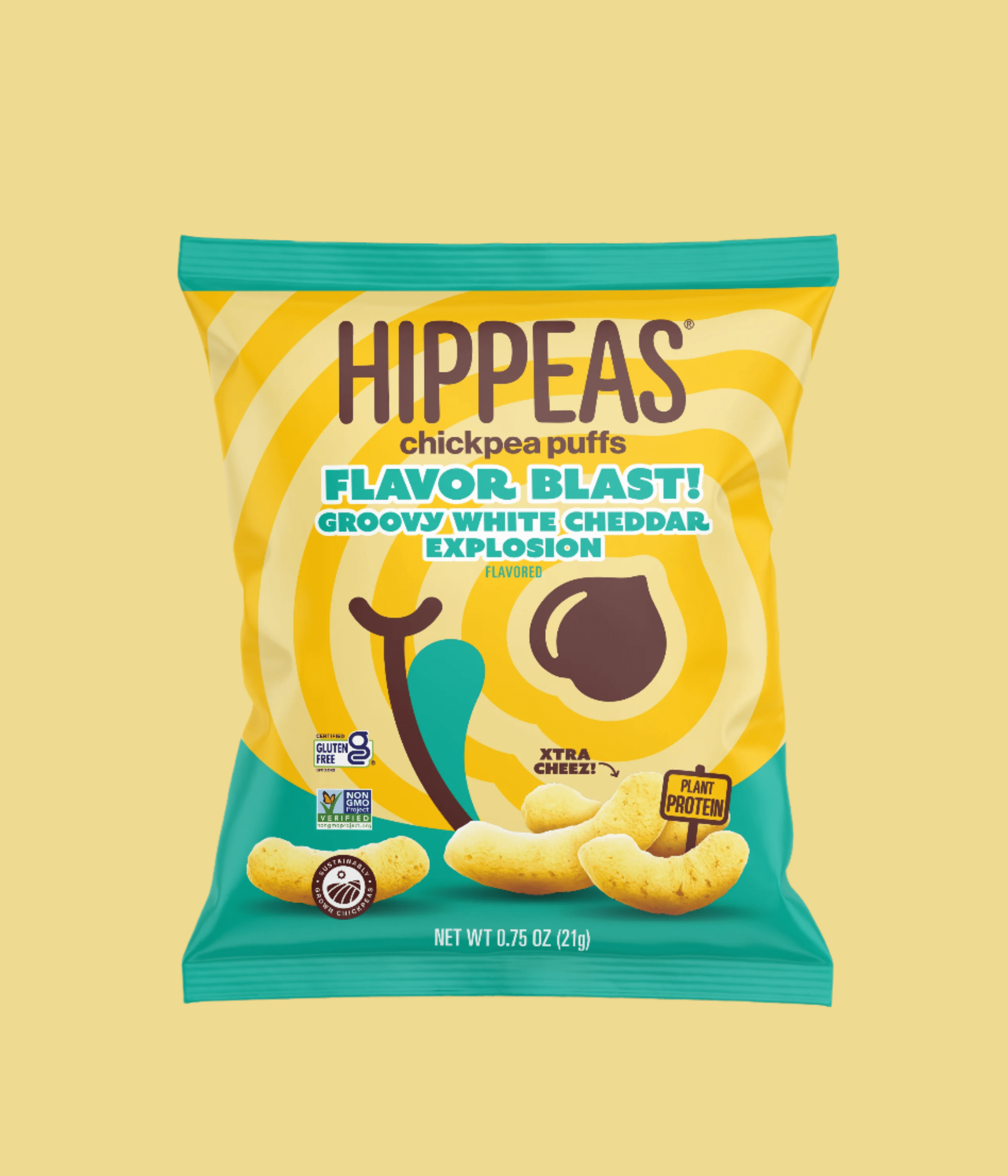 Groovy White Cheddar Explosion - Puffs | HIPPEAS
