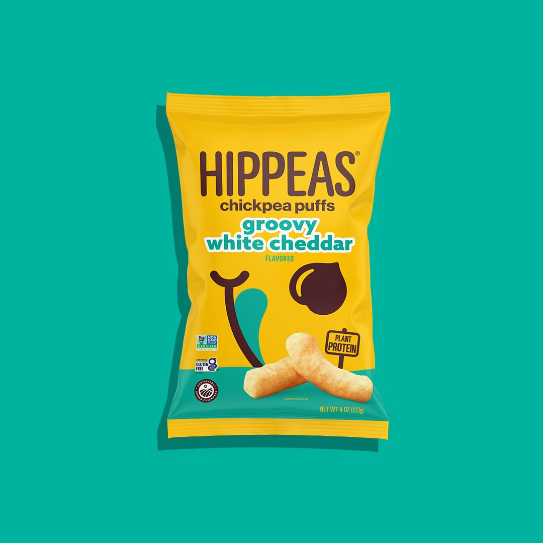 Groovy White Cheddar Puffs - Puffs | HIPPEAS